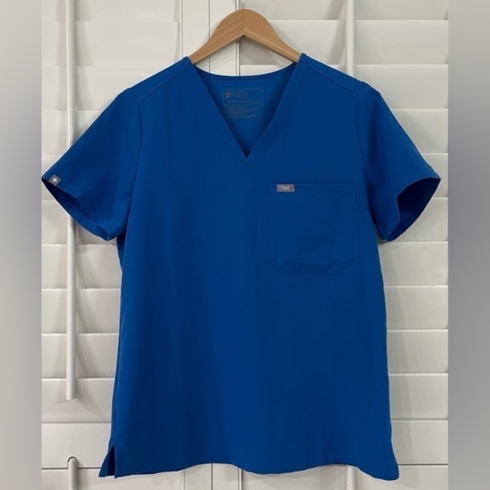 NEW FIGS Royal Blue Scrub Top - Picture 2 of 2